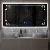 Specchio LED Rettangolare | Pulsanti touch | Funzione anti-appannamento | Luce bianca neutra - Reyze Serie Good Vibes Modello 5